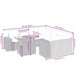 vidaXL Set mobilier de grădină cu perne, 9 piese, negru, poliratan
