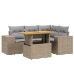 vidaXL Set canapele de grădină cu perne, 5 piese, bej, poliratan vidaXL Set canapele de grădină cu perne, 5 piese, bej, poliratan