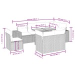 vidaXL Set mobilier de grădină cu perne, 9 piese, negru, poliratan