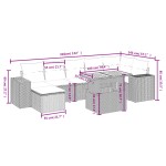 vidaXL Set mobilier de grădină cu perne, 8 piese, negru, poliratan