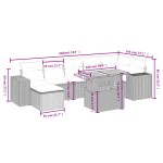 vidaXL Set mobilier de grădină cu perne, 8 piese, negru, poliratan