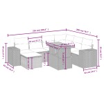 vidaXL Set mobilier de grădină cu perne, 8 piese, negru, poliratan