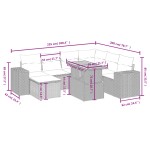 vidaXL Set mobilier de grădină cu perne, 8 piese, negru, poliratan