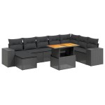 vidaXL Set mobilier de grădină cu perne, 9 piese, negru, poliratan vidaXL Set mobilier de grădină cu perne, 9 piese, negru, poliratan