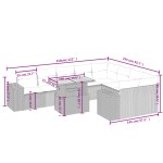 vidaXL Set canapele de grădină cu perne, 10 piese, bej, poliratan