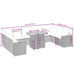 vidaXL Set canapele de grădină cu perne, 11 piese, negru, poliratan vidaXL Set canapele de grădină cu perne, 11 piese, negru, poliratan