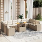 vidaXL Set canapele de grădină cu perne, 11 piese, bej, poliratan vidaXL Set canapele de grădină cu perne, 11 piese, bej, poliratan