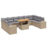 vidaXL Set canapele de grădină cu perne, 11 piese, bej, poliratan