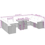 vidaXL Set canapele de grădină cu perne, 11 piese, bej, poliratan
