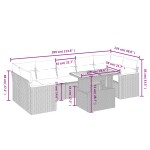 vidaXL Set mobilier de grădină cu perne, 8 piese, negru, poliratan