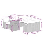 vidaXL Set mobilier de grădină cu perne, 9 piese, negru, poliratan vidaXL Set mobilier de grădină cu perne, 9 piese, negru, poliratan