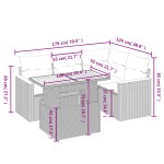 vidaXL Set canapele de grădină cu perne, 5 piese, bej, poliratan