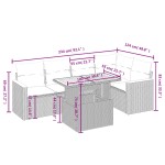 vidaXL Set mobilier grădină cu perne, 6 piese, gri, poliratan
