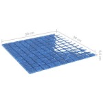 vidaXL Plăci mozaic, 11 buc., albastru, 30x30 cm, sticlă vidaXL Plăci mozaic, 11 buc., albastru, 30x30 cm, sticlă