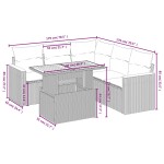 vidaXL Set mobilier grădină cu perne, 6 piese, gri, poliratan