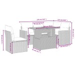 vidaXL Set mobilier grădină cu perne, 6 piese, gri, poliratan