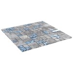vidaXL Plăci mozaic, 22 buc., gri și albastru, 30x30 cm, sticlă vidaXL Plăci mozaic, 22 buc., gri și albastru, 30x30 cm, sticlă