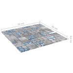 vidaXL Plăci mozaic, 22 buc., gri și albastru, 30x30 cm, sticlă vidaXL Plăci mozaic, 22 buc., gri și albastru, 30x30 cm, sticlă