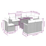 vidaXL Set mobilier de grădină cu perne, 9 piese, negru, poliratan