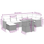 vidaXL Set mobilier de grădină cu perne, 8 piese, negru, poliratan