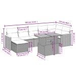 vidaXL Set mobilier de grădină cu perne, 8 piese, negru, poliratan