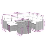 vidaXL Set mobilier de grădină cu perne, 8 piese, negru, poliratan
