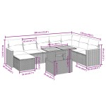 vidaXL Set mobilier de grădină cu perne, 9 piese, negru, poliratan