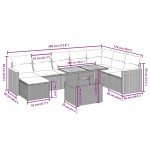 vidaXL Set mobilier de grădină cu perne, 9 piese, negru, poliratan