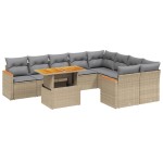 vidaXL Set canapele de grădină cu perne, 10 piese, bej, poliratan