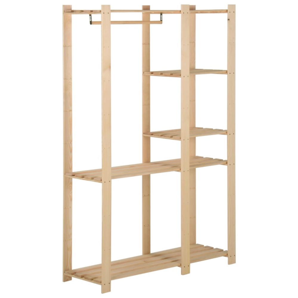 vidaXL Cuier de haine, 110x38x170 cm, lemn masiv de pin