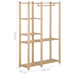 vidaXL Cuier de haine, 110x38x170 cm, lemn masiv de pin vidaXL Cuier de haine, 110x38x170 cm, lemn masiv de pin