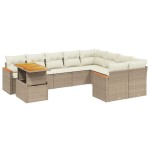 vidaXL Set canapele de grădină cu perne, 10 piese, bej, poliratan