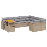 vidaXL Set canapele de grădină cu perne, 10 piese, bej, poliratan
