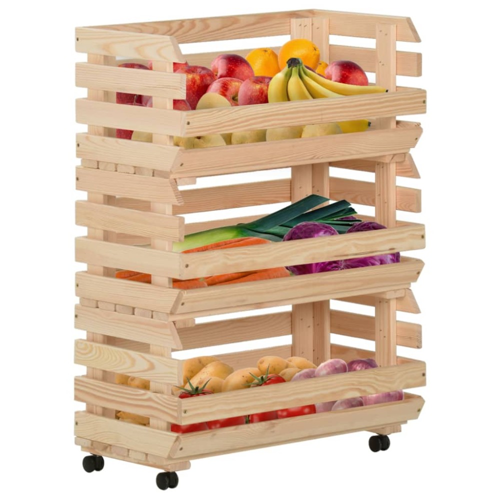 vidaXL Cărucior pentru legume, 57x30x80 cm, lemn de pin