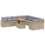 vidaXL Set canapele de grădină cu perne, 11 piese, bej, poliratan