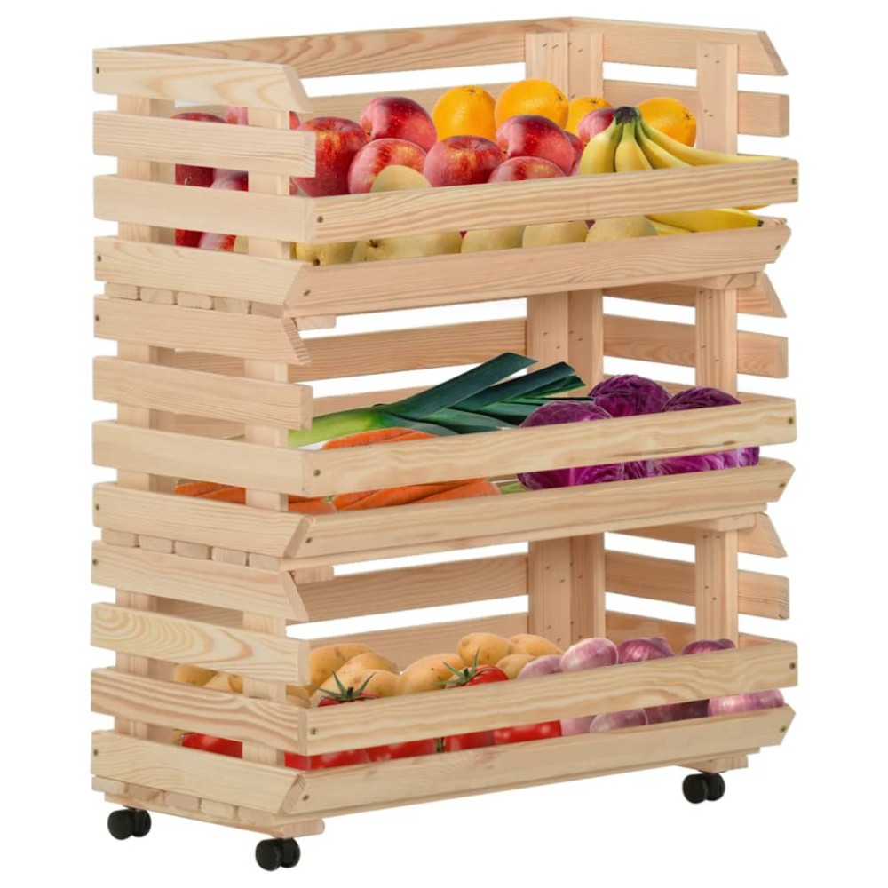 vidaXL Cărucior pentru legume, 77x30x80 cm, lemn de pin