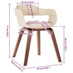 vidaXL Scaun de masă, alb, lemn curbat & piele ecologică