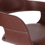 vidaXL Scaun de masă, maro, lemn curbat & piele ecologică