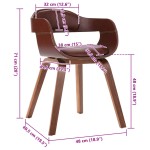 vidaXL Scaun de masă, maro, lemn curbat & piele ecologică