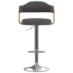 vidaXL Scaune de bar 2 buc. gri închis lemn curbat și material textil vidaXL Scaune de bar 2 buc. gri închis lemn curbat și material textil