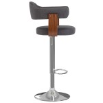 vidaXL Scaune de bar 2 buc. gri închis lemn curbat și material textil vidaXL Scaune de bar 2 buc. gri închis lemn curbat și material textil