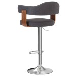 vidaXL Scaune de bar 2 buc. gri închis lemn curbat și material textil vidaXL Scaune de bar 2 buc. gri închis lemn curbat și material textil