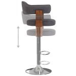 vidaXL Scaune de bar 2 buc. gri închis lemn curbat și material textil vidaXL Scaune de bar 2 buc. gri închis lemn curbat și material textil