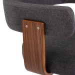 vidaXL Scaune de bar 2 buc. gri închis lemn curbat și material textil vidaXL Scaune de bar 2 buc. gri închis lemn curbat și material textil