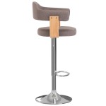 vidaXL Scaune de bar 2 buc. gri taupe lemn curbat și material textil vidaXL Scaune de bar 2 buc. gri taupe lemn curbat și material textil