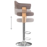 vidaXL Scaune de bar 2 buc. gri taupe lemn curbat și material textil vidaXL Scaune de bar 2 buc. gri taupe lemn curbat și material textil