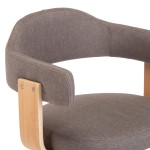 vidaXL Scaune de bar 2 buc. gri taupe lemn curbat și material textil vidaXL Scaune de bar 2 buc. gri taupe lemn curbat și material textil