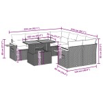 vidaXL Set mobilier de grădină cu perne, 9 piese, negru, poliratan