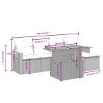 vidaXL Set mobilier grădină cu perne, 6 piese, gri, poliratan vidaXL Set mobilier grădină cu perne, 6 piese, gri, poliratan