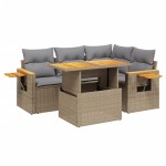 vidaXL Set canapele de grădină cu perne, 5 piese, bej, poliratan